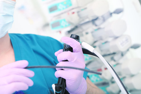Doctor carries out gastric probe.