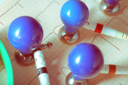 ECG and electrodes on the suction cup.