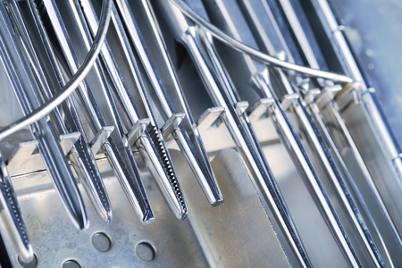 Set of old surgical instruments macro.の写真素材