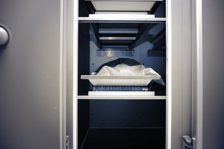 Refrigerating chamber at the morgueの写真素材