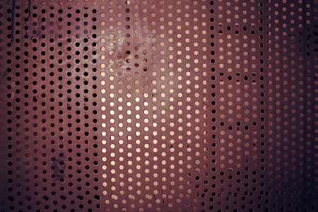 Perforated metal plate, textured background.の写真素材