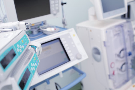 Modern electronic equipment in labの写真素材