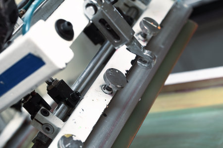 Detail of silk-screen printing machines.