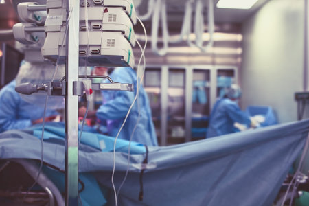Equipment and doctors view during surgery.