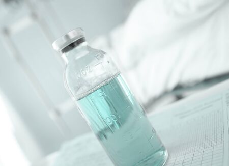 Transparent bottle in the hospital roomの写真素材