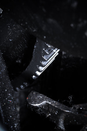 Dusty cogwheel in an old technics.の写真素材