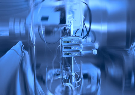 Electronic medical equipment in the surgery room.の写真素材