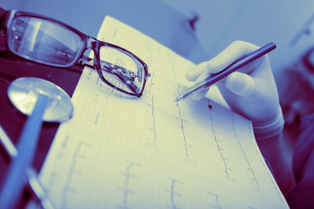 Doctor work with medical documents.の写真素材