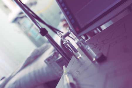 Medical objects in the hospital ward, concept of an curative treatment.の写真素材