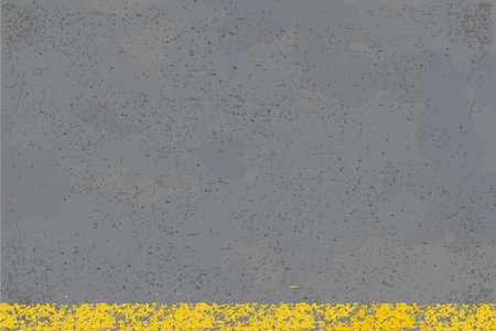 Asphalt road covering with yellow road marking as a textured vector background.のイラスト素材