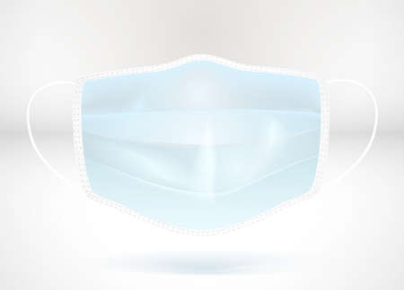Medical mask. Facial, surgical, breathing, respiratory protective mask. Protection against viruses and bacteria. Personal hygiene subject. Fashion accessory. Contemporary representation. Vector illustration.のイラスト素材