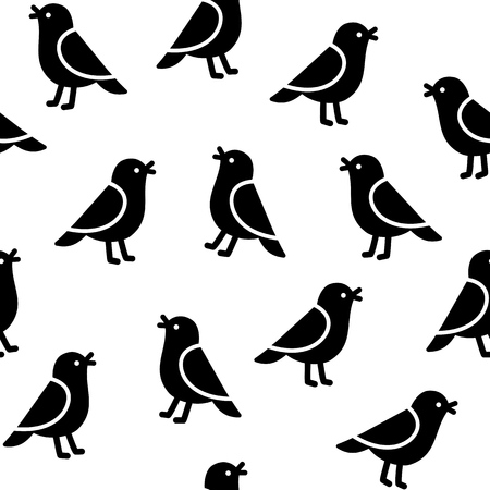 Seamless birds pattern. Simple cartoon birds vector illustration.のイラスト素材