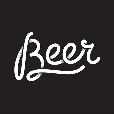 Beer, lettering illustration. Retro cartoon style typography with vintage texture.のイラスト素材