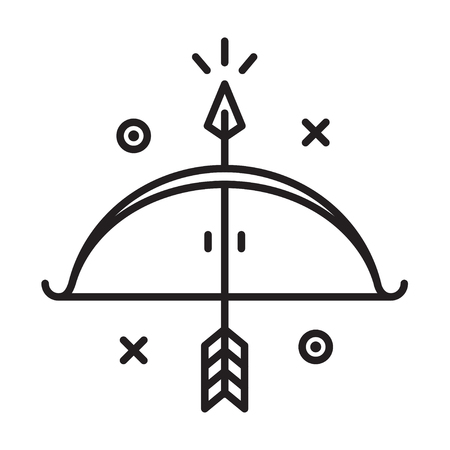 Native American style bow and arrow. Simple geometricのイラスト素材
