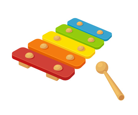 Toy xylophone vector illustration. Bright cartoon childrens instrument.のイラスト素材