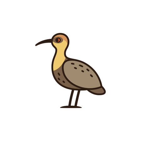 Bandurria, or Black faced Ibis, big bird native to South America. Cartoon vector illustration.のイラスト素材