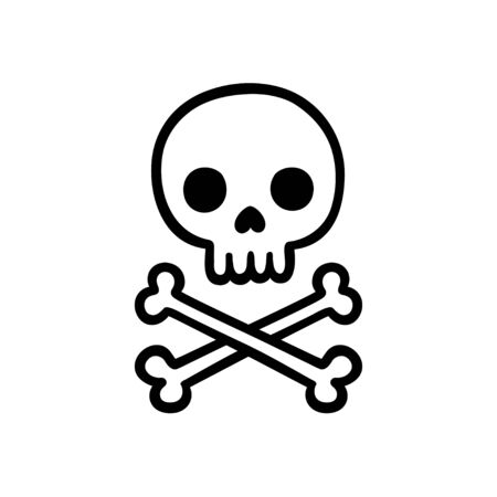 Skull and crossbones hand drawn doodle.のイラスト素材