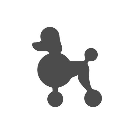 Poodle dog profile silhouette. Simple minimal icon or logo, vector illustrationのイラスト素材