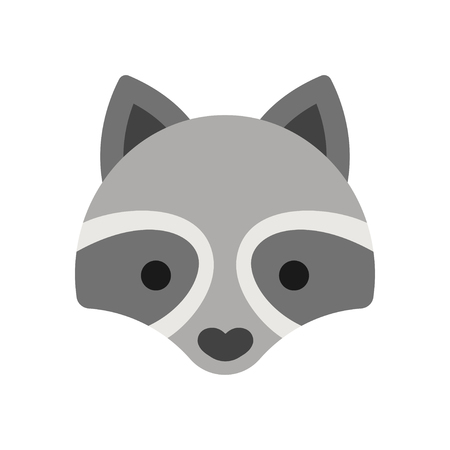 Cute cartoon raccon face icon. Simple and adorable vector illustration.のイラスト素材