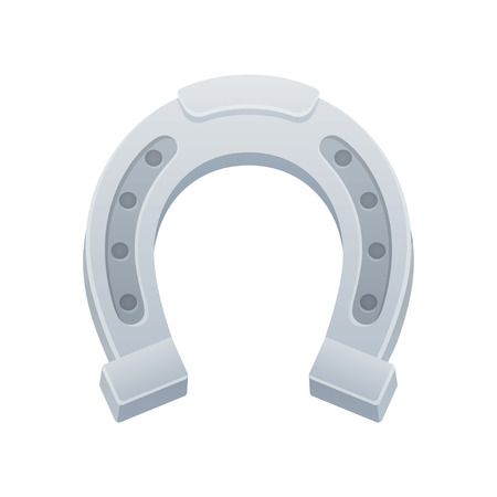 Horseshoe vector illustration isolated on white background. Semi-realistic cartoon style icon.のイラスト素材