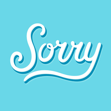 Sorry calligraphy hand lettering text, apology card. Vector illustration.のイラスト素材