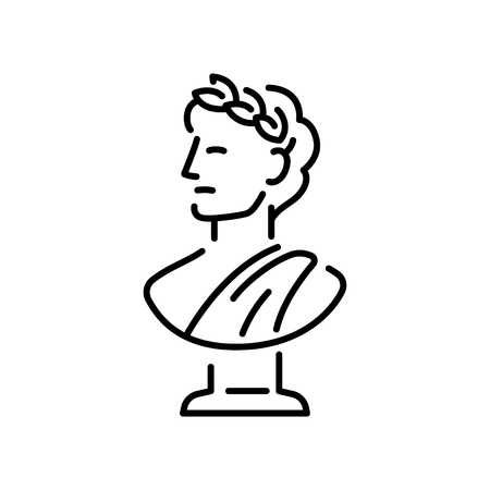 Ancient Greek sculpture with a laurel wreath.