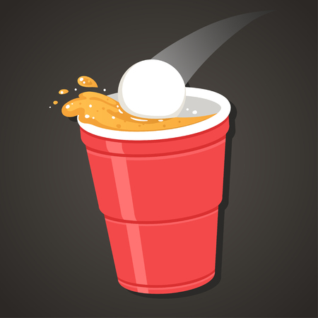 Beer pong illustrationのイラスト素材