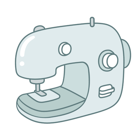 Cartoon style modern sewing machine drawing. Isolated clip art illustration.のイラスト素材