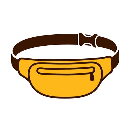 Fanny pack (waist bag) drawing. Isolated vector illustration.のイラスト素材