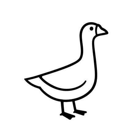 Goose illustration in simple cartoon style.のイラスト素材
