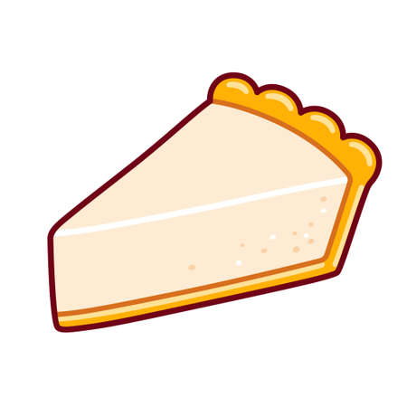 Cartoon cheesecake slice drawing. Isolated vector clip art illustration.のイラスト素材