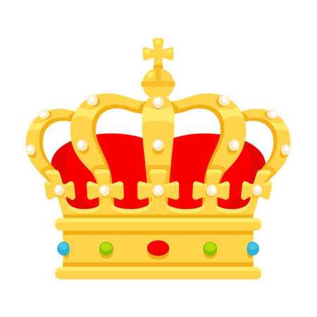 Dutch royal crown icon, Crown of the Netherlands. Flat cartoon vector clip art illustration.のイラスト素材