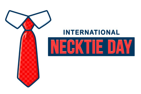 International Necktie Day banner. Simple modern vector clip art illustration.のイラスト素材