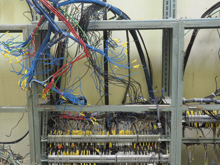 Blue-red-black wiring tangle. Under construction