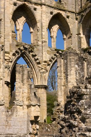 11th Century religious ruins in rural Britainの写真素材