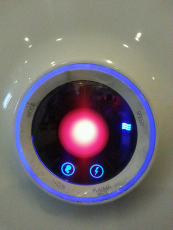 Red sign of air purifier 