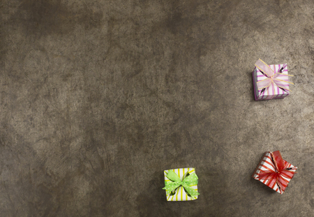 gifts on the metal backgroundの写真素材