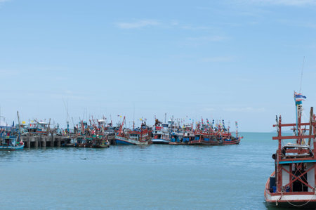 Fishing pier at Chonburi,near Pattayaの写真素材