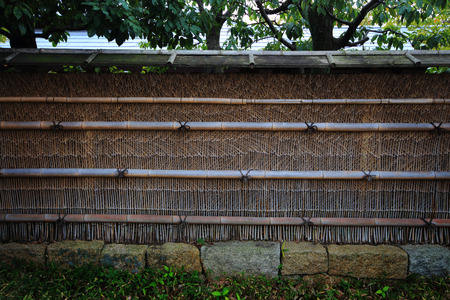 Japanese bamboo fenceの写真素材