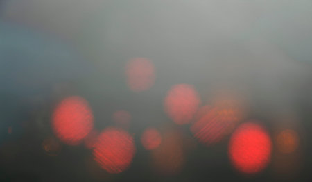 off focus tail light red light defocus bokeh.の写真素材