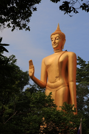 Buddha statue. standing bronze statue Buddha, imageの写真素材