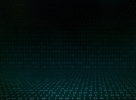 blue green binary code on computer screen. Blue green binary code background for internet, business, connection, technology and modern computer concepts.の写真素材