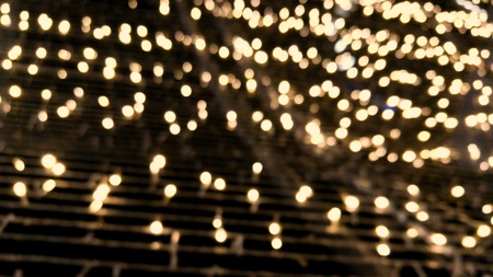 blur image of LED light tunnel background entrance to a building or shopping mall.の写真素材
