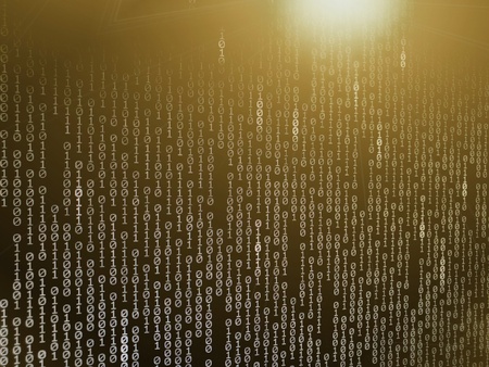 Computer data internet connection concepts. binary code numbers background on computer monitor for computer technology concepts. Private cyberspace business environmentの写真素材