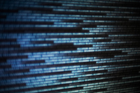 cyberspace data transfer concept. Blue binary code.  computer Computer AI intelligence data internet...