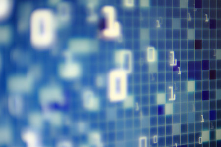 power of digital big data. close up image of one and zero icon for data server business concepts....