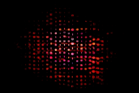corrupted file and computer error concepts. multiple layers of binary code on computer screen. layers of overlapping information. bad situation, computer crime and digital problem.の写真素材
