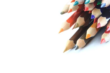 rainbow pencil colors stack in group signify creativity. art multicultural and diversity concepts.の写真素材