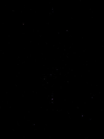 Constellation of Orion the Mighty Hunter in the Winter sky over Sussexの写真素材