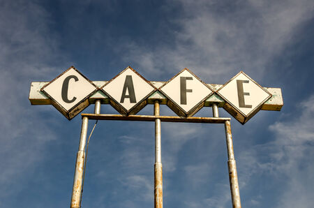 Large, generic sign for a cafe on Route 66.の写真素材